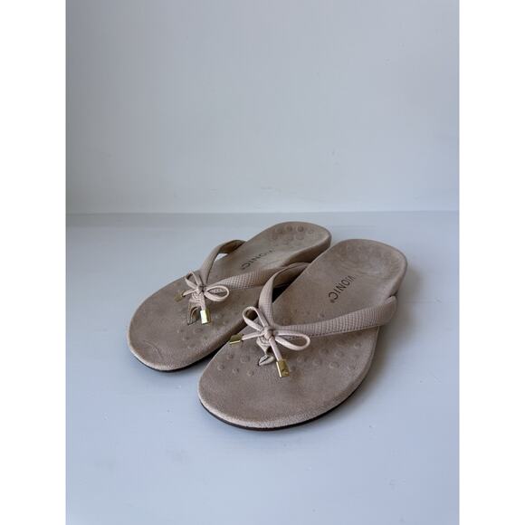 Vionic Bella Sandals Womens Size 8 Patent Thong Flip Flop Bow Comfort Shoes - Picture 1 of 6